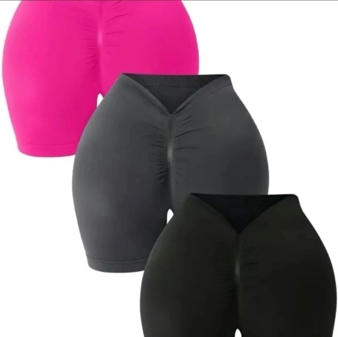 Women's High Waisted Seamless Scrunch Workout Shorts - Casual