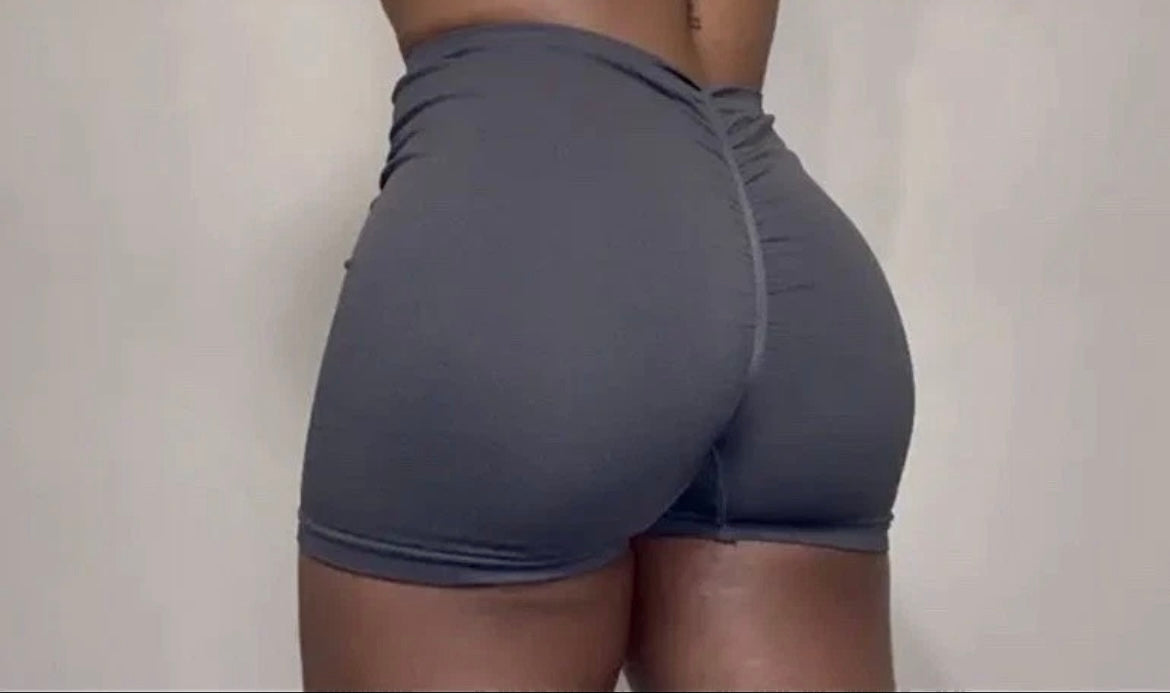 Women's High Waisted Seamless Scrunch Workout Shorts - Casual